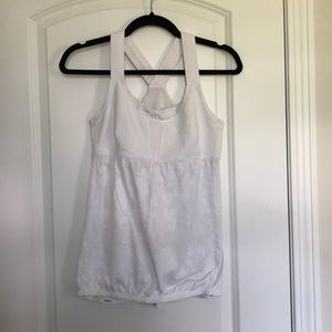 Lululemon white tank with built-in support